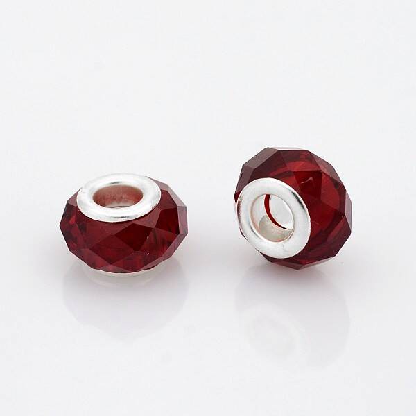 Faceted Glass European Beads