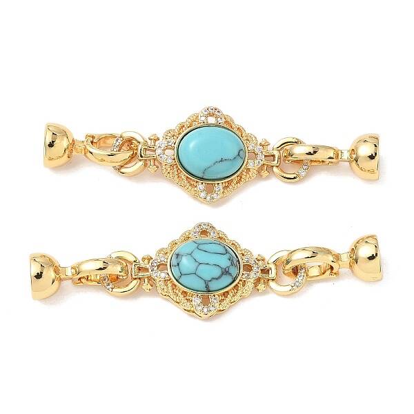 Brass Micro Pave Clear Cubic Zirconia Fold Over Clasps
