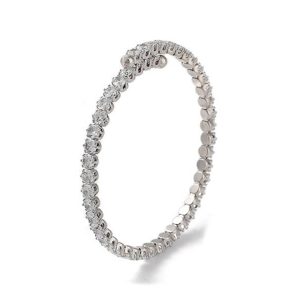 Brass Micro Pave Cubic Zirconia Cuff Bangles