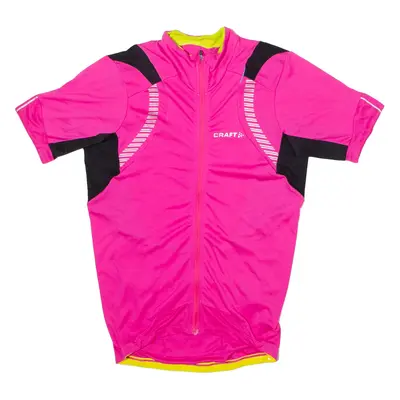 CRAFT Full Zip Cycling Mens Jersey Pink High Neck M