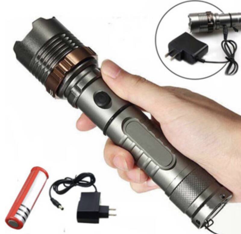 T6 flashlight T6 zoom rechargeable Light Torch Outdoor Camping Tool