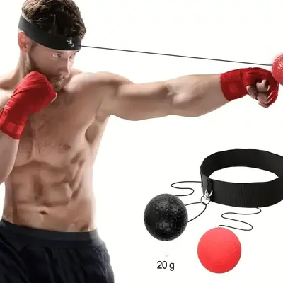 Boxing Reaction Ball Set, 1 Set Including 2 Counts Balls and 1 Count Webbing, Boxing Training Ball Equipment for Home Gym, Va...