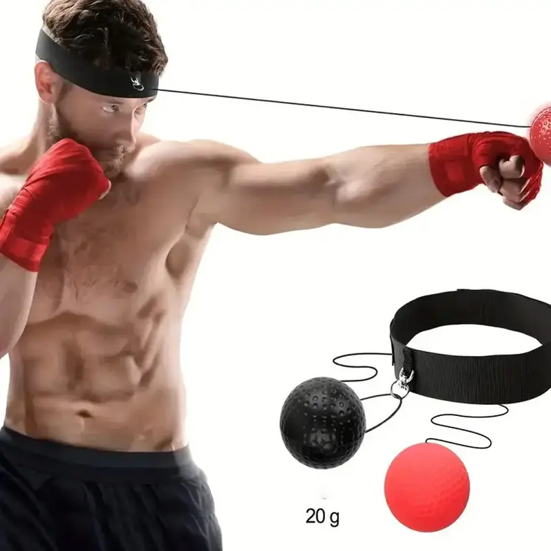 Boxing Reaction Ball Set, 1 Set Including 2 Counts Balls and 1 Count Webbing, Boxing Training Ball Equipment for Home Gym, Va...