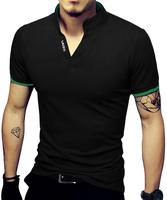 Mens Fashion Polo Shirt Short Sleeve Slim Fit Henley T-Shirts Causal Cotton Tee Tops