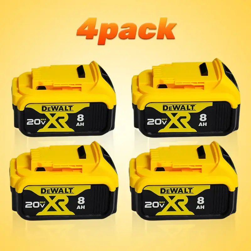 4-Pack 20V Max XR 8.0Ah Lithiumlon Battery Pack by DCB200for 20V Tools - High Capacity andExceptional Compatibility