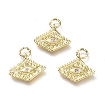 Brass Micro Pave Cubic Zirconia Pendants