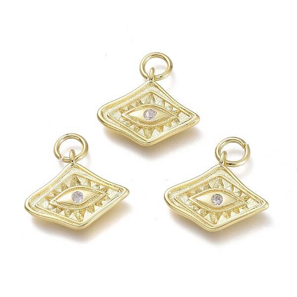 Brass Micro Pave Cubic Zirconia Pendants