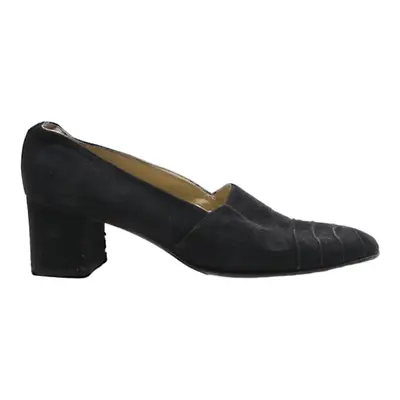 BALLY Block Heels Black Suede Womens UK 5