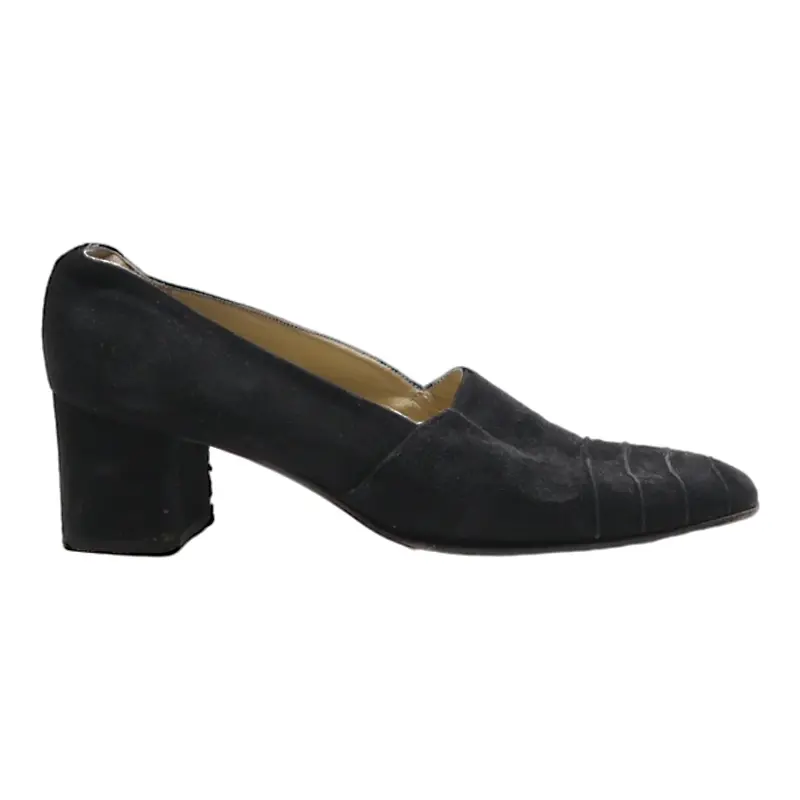 BALLY Block Heels Black Suede Womens UK 5
