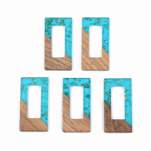 Transparent Resin & Walnut Wood Pendants