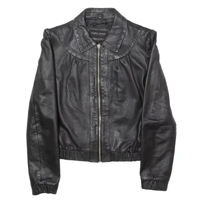 CARRIE HOXTON COLLEZIONI Womens Jacket Black Leather UK 12