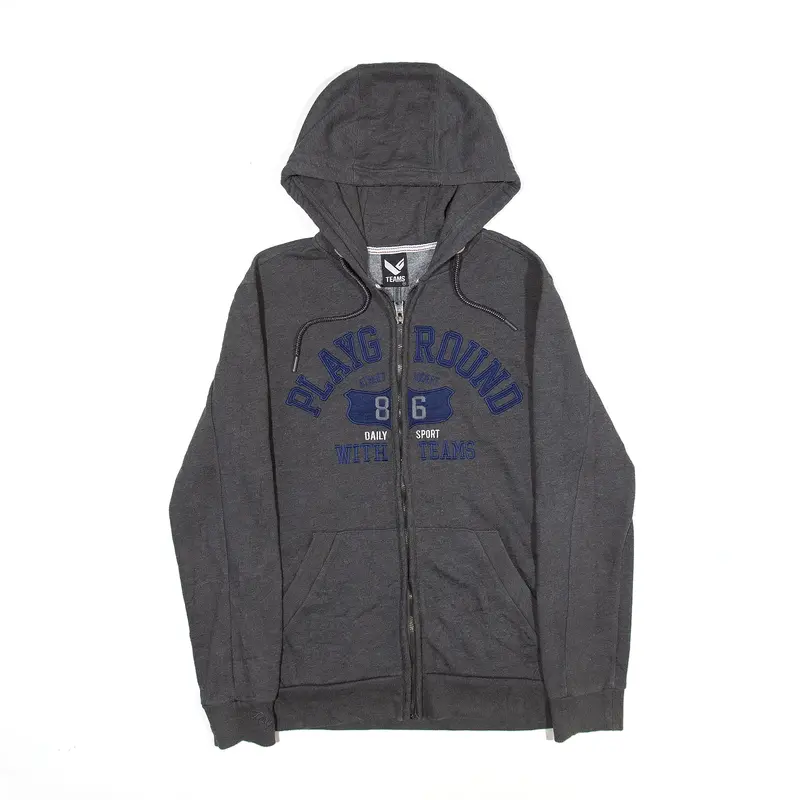 TEAMS Playground Hoodie Grey Full Zip USA Mens S