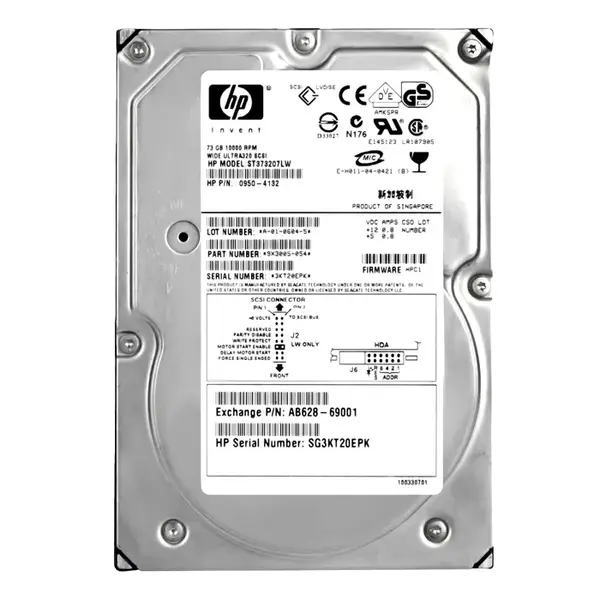 AB628-69001 HP 73GB Ultra-320 SCSI 10000 3.5-inch Hard Drive
