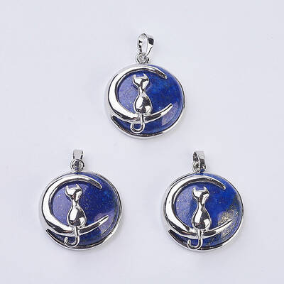 Natural Lapis Lazuli Kitten Pendants