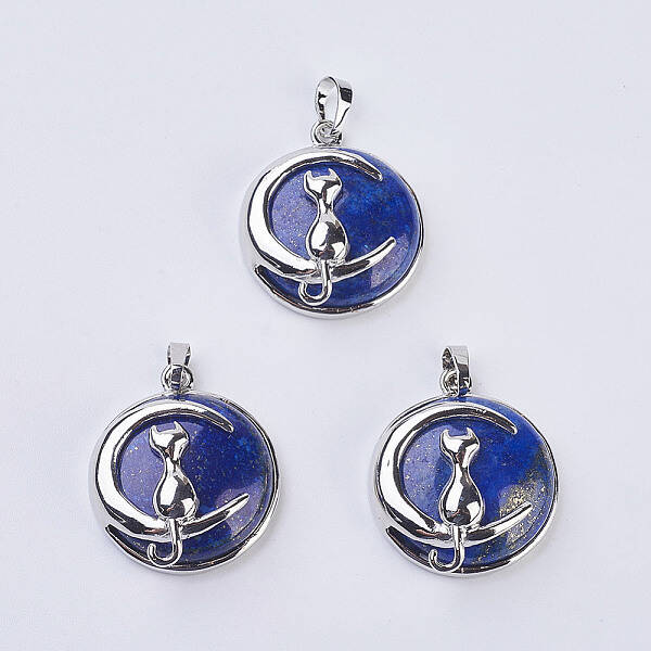 Natural Lapis Lazuli Kitten Pendants