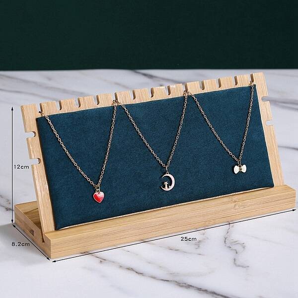 Wood with Velvet Necklace Display Stand Jewelry Pendant Holder Accessory