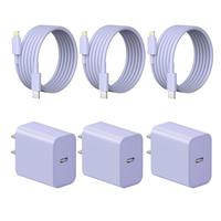 JAYUANONE iPhone Charger Fast Charging 2 Pack Purple Type C Wall Charger Block with 2 Pack 6FT USB C to Lightning Cable for i...