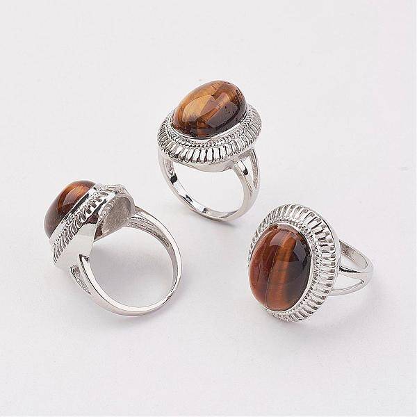 Natural Tiger Eye Finger Rings