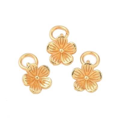925 Sterling Silver Flower Charms with Jump Rings & 925 Stamp
