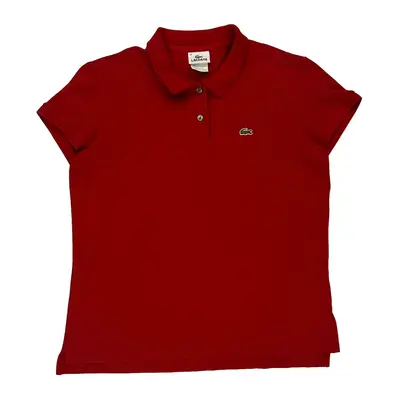 Lacoste Polo Shirt - Large Red Cotton Blend