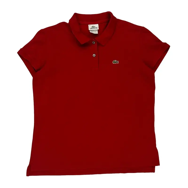 Lacoste Polo Shirt - Large Red Cotton Blend