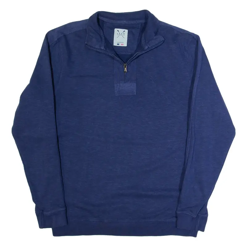CREW CLOTHING Mens Sweatshirt Blue 1/4 Zip M