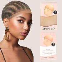 Invisible HD Wig Cap For Lace Front Wig Transparent Wig Cap for Wig Stocking Wig Caps For Women 2 pieces Non-Slip Stretchy St...