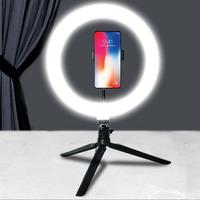Selfie Ring Light with Tripod Stand & Phone Holder, 1 Set USB Powered Portable Selfie Ring Light with Phone Holder, Fill Ligh...