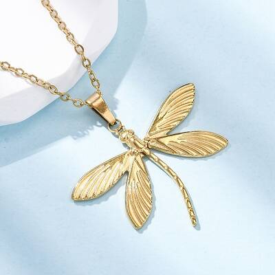 Dragonfly 304 Stainless Steel Pendant Necklaces