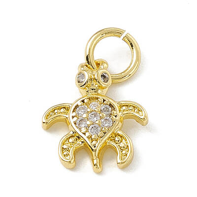Brass Micro Pave Cubic Zirconia Charms