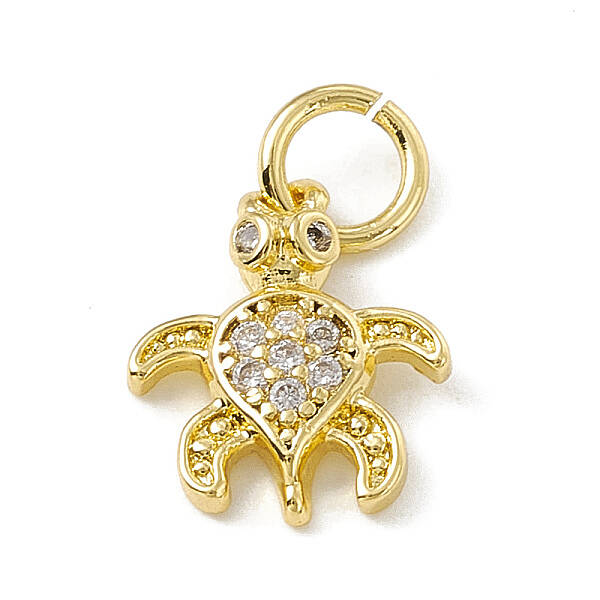 Brass Micro Pave Cubic Zirconia Charms