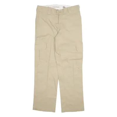 DICKIES Cargo Mens Trousers Beige Regular Straight W32 L30