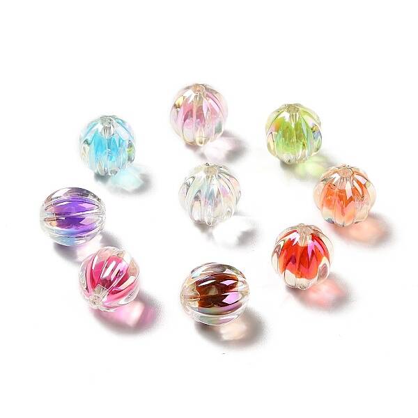 Two Tone UV Plating Rainbow Iridescent Acrylic Beads