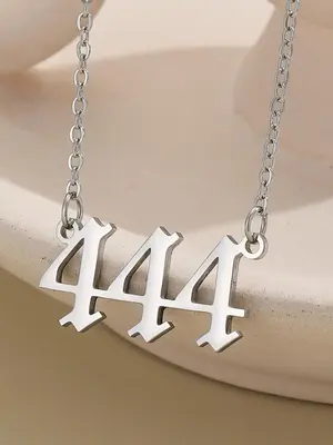 Fashion Lucky Number Detail Pendant Necklace for Men & Women, Stainless Steel Jewelry for Party, Daily Clothing Decor, Trendy...