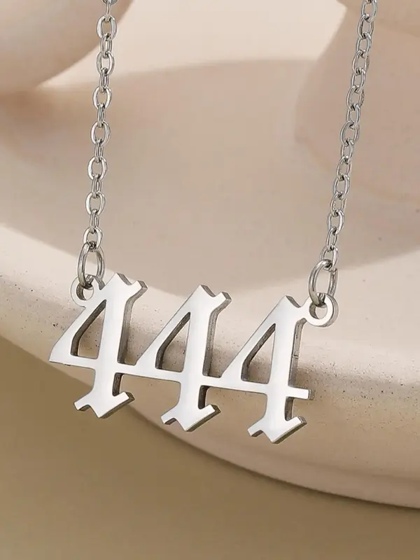 Fashion Lucky Number Detail Pendant Necklace for Men & Women, Stainless Steel Jewelry for Party, Daily Clothing Decor, Trendy...