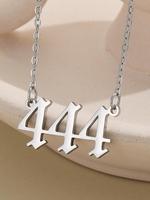 Fashion Lucky Number Detail Pendant Necklace for Men & Women, Stainless Steel Jewelry for Party, Daily Clothing Decor, Trendy...