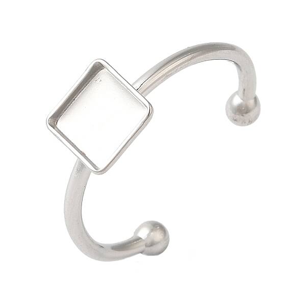 Non-Tarnish 304 Stainless Steel Open Cuff Ring Components