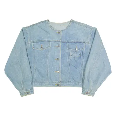 ZODA Cropped Womens Denim Jacket Blue 90s L