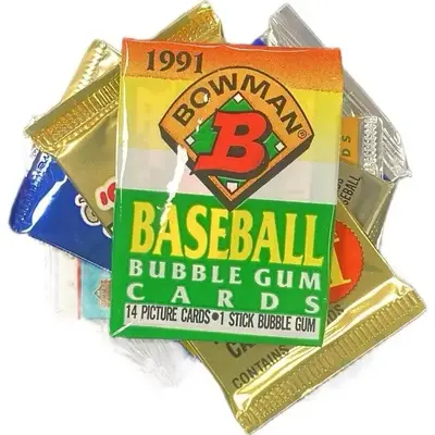 Five Packs of 1990’s MLB Major League Baseball Trading Cards