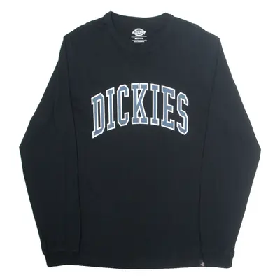 DICKIES Mens T-Shirt Black Long Sleeve L