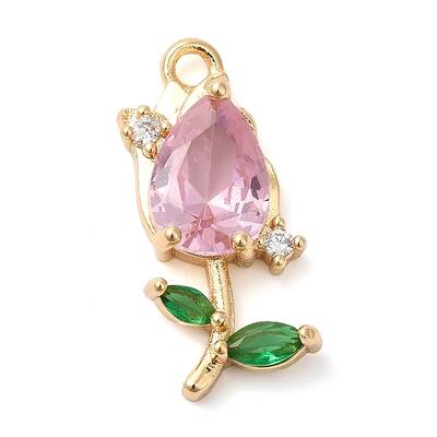 Brass Micro Pave Cubic Zirconia Pendants
