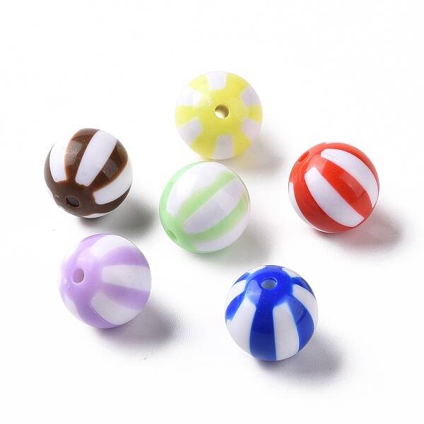 Opaque Acrylic Stripe Beads