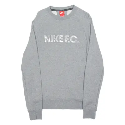 NIKE F.C. Mens Sweatshirt Grey Crew Neck S
