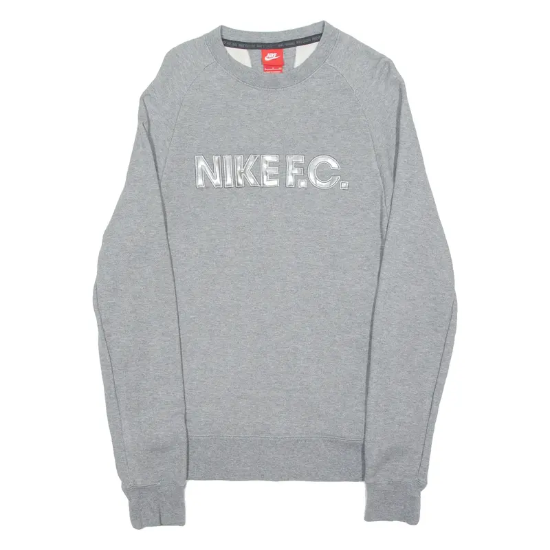 NIKE F.C. Mens Sweatshirt Grey Crew Neck S
