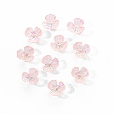 Electroplated 3-petal Flower Resin Cabochons