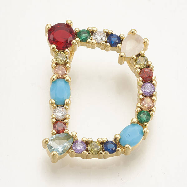 Brass Micro Pave Cubic Zirconia Golden