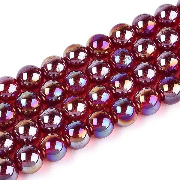 Electroplate Transparent Glass Beads Strands