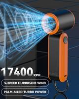 PLAYHOT Portable Handheld Turbo Fan 5Gear 17400 RPM, Up to 8 Working Hours, Battery Operated, Air Turbo Tech Hand Fan for Out...