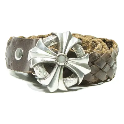 Womens Braided Belt Brown Leather 49