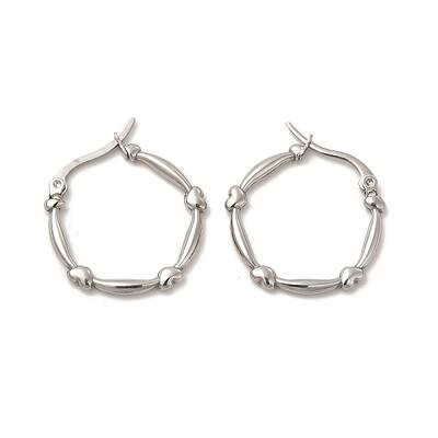 Non-Tarnish 304 Stainless Steel Heart Hoop Earrings for Women